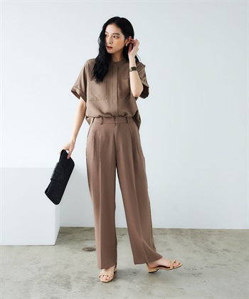 CROSS FUNCTION 《防シワ》サマナチュラリュクス ツータックワイドパンツ_subthumb_6