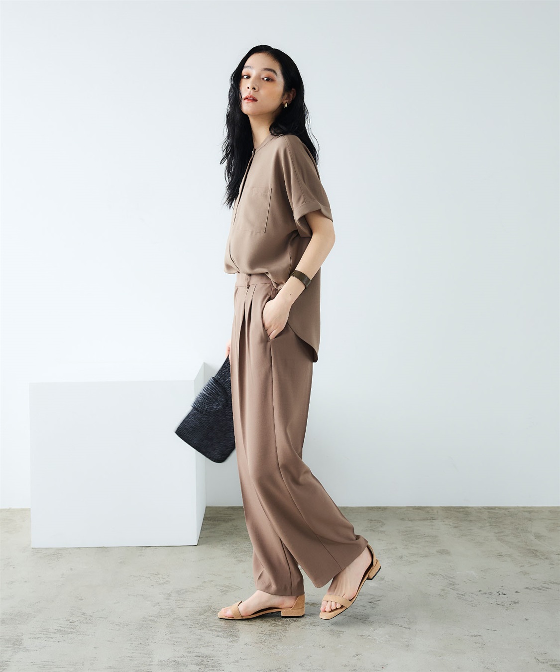 CROSS FUNCTION 《防シワ》サマナチュラリュクス ツータックワイドパンツ_sub_7