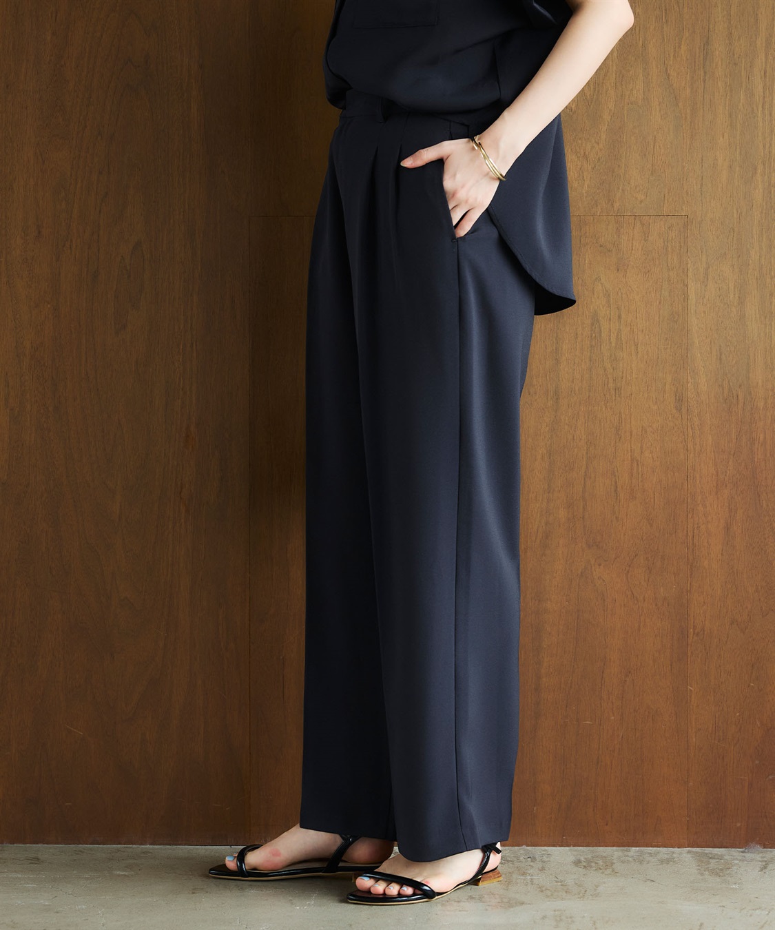 CROSS FUNCTION 《防シワ》サマナチュラリュクス ツータックワイドパンツ_sub_12