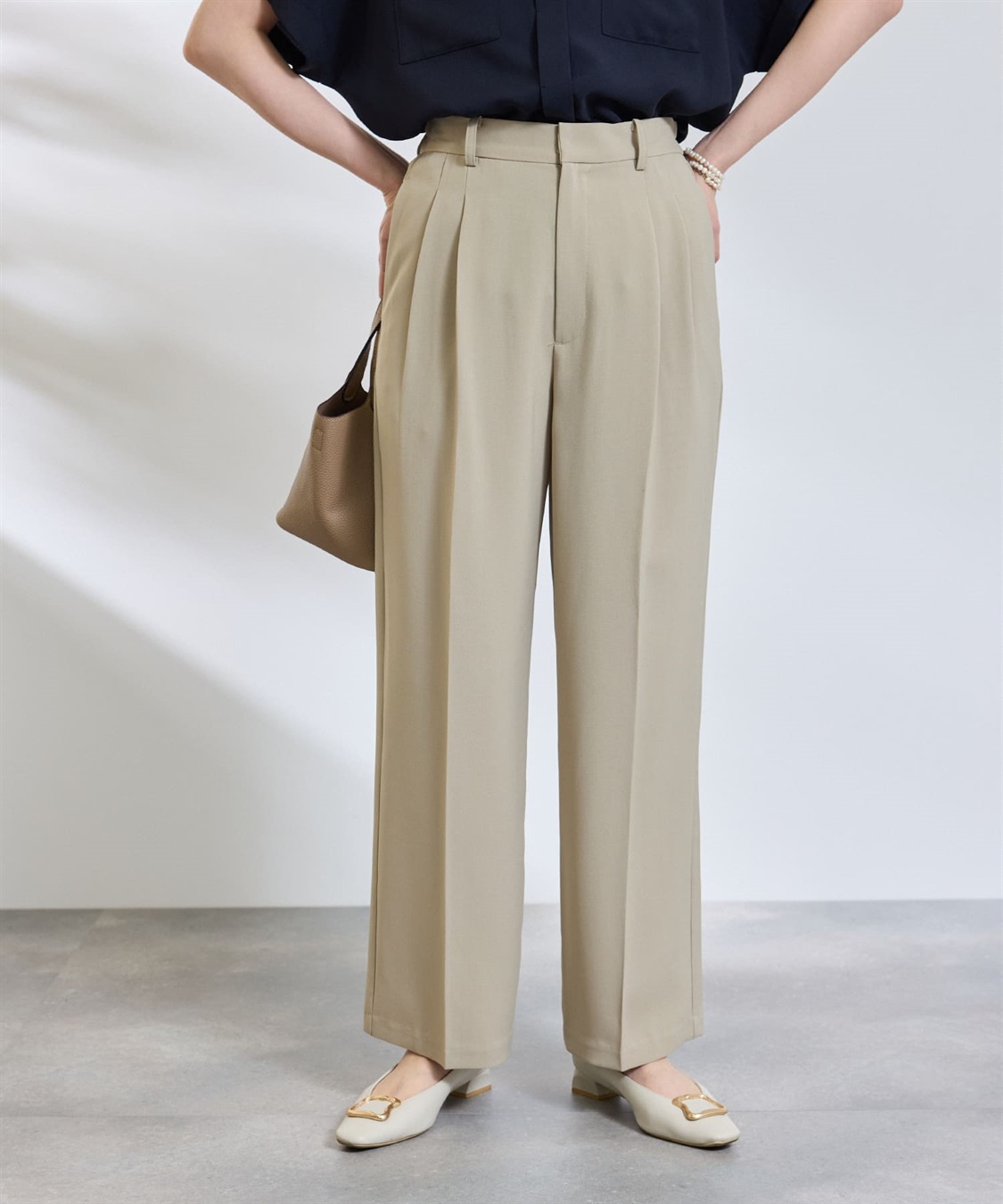 CROSS FUNCTION 《防シワ》サマナチュラリュクス ツータックワイドパンツ_sub_16