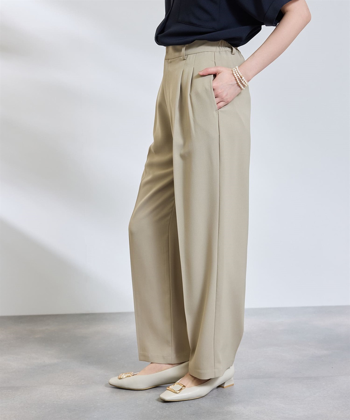 CROSS FUNCTION 《防シワ》サマナチュラリュクス ツータックワイドパンツ_sub_17