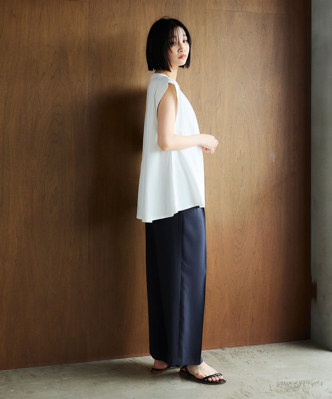 CROSS FUNCTION 《防シワ》サマナチュラリュクス ツータックワイドパンツ_sub_25