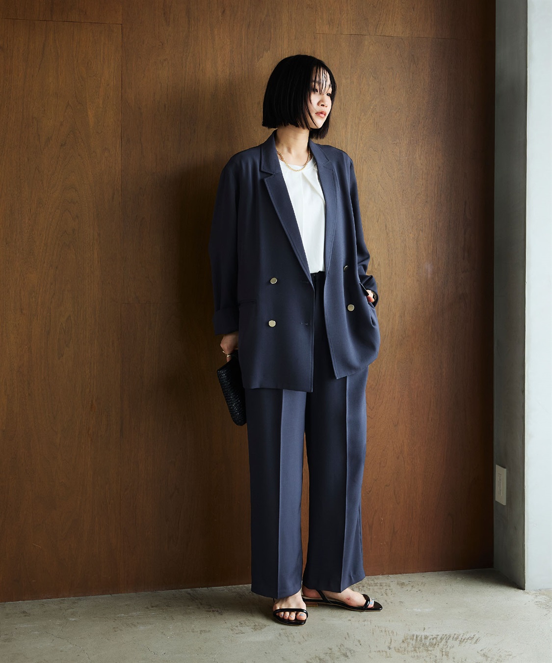 CROSS FUNCTION 《防シワ》サマナチュラリュクス ツータックワイドパンツ_sub_27