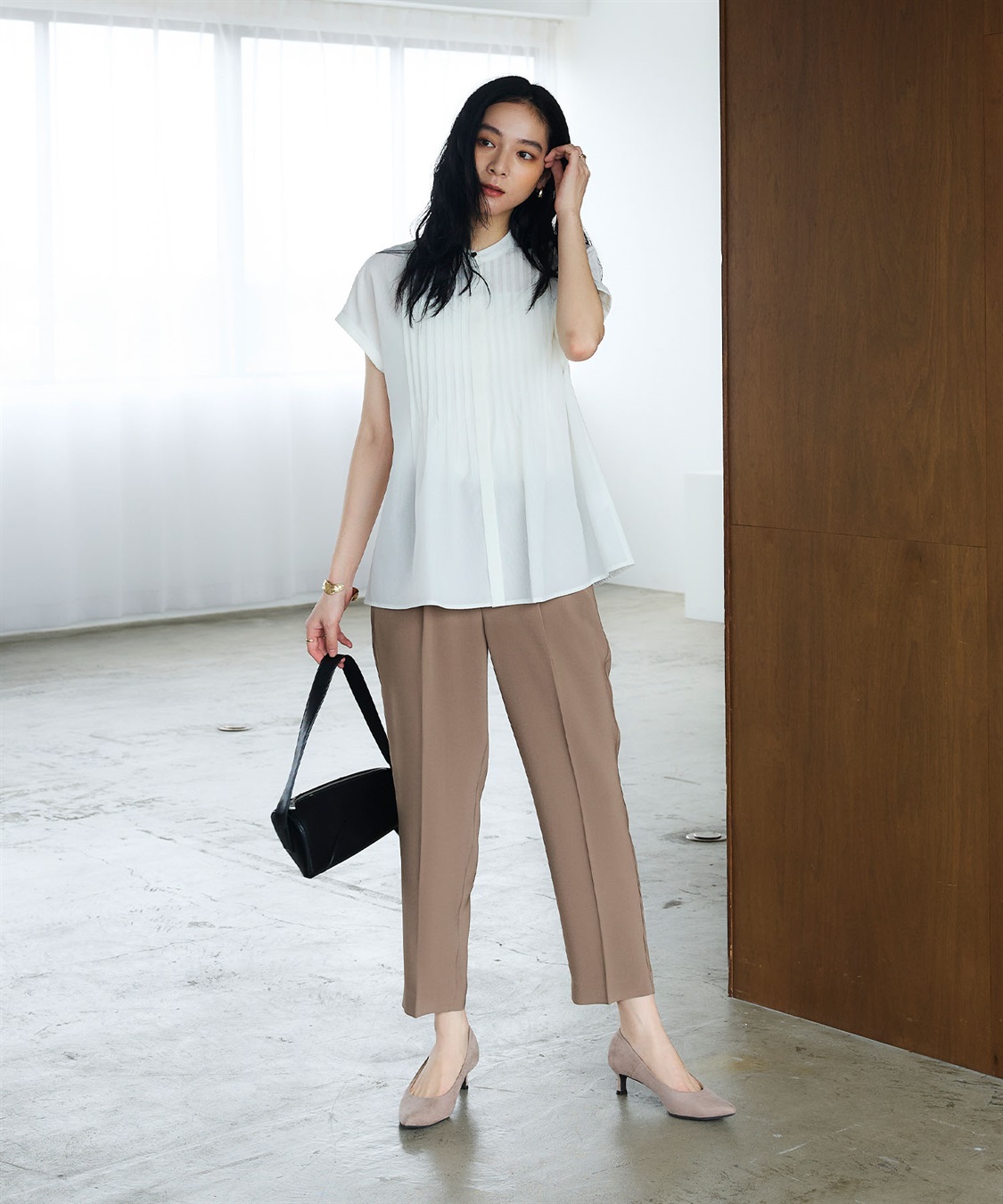 CROSS FUNCTION 《防シワ》サマナチュラリュクス センタープレステーパードパンツ_sub_11