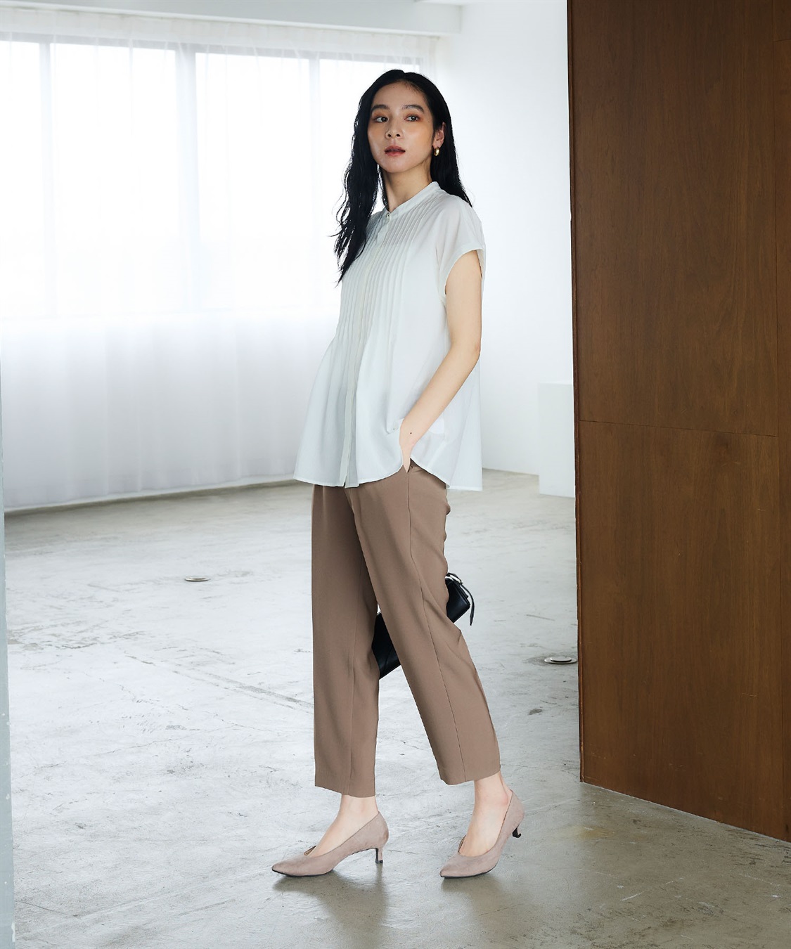 CROSS FUNCTION 《防シワ》サマナチュラリュクス センタープレステーパードパンツ_sub_12