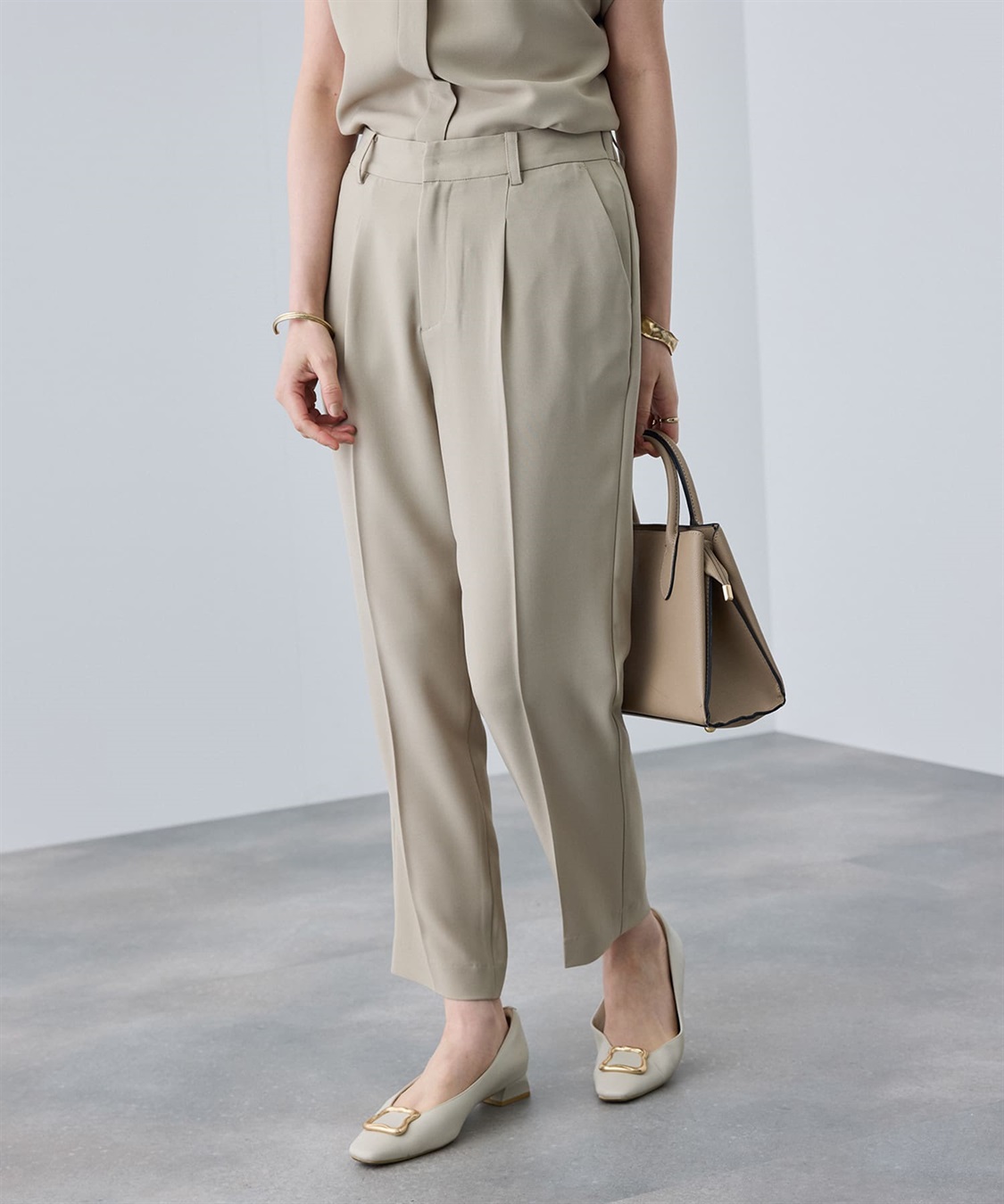 CROSS FUNCTION 《防シワ》サマナチュラリュクス センタープレステーパードパンツ_sub_20