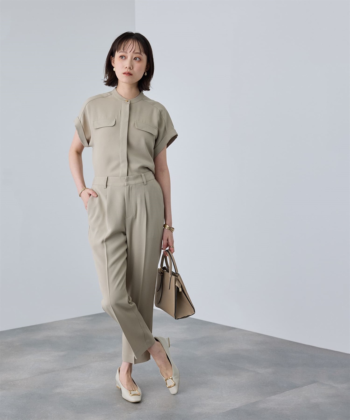 CROSS FUNCTION 《防シワ》サマナチュラリュクス センタープレステーパードパンツ_sub_23