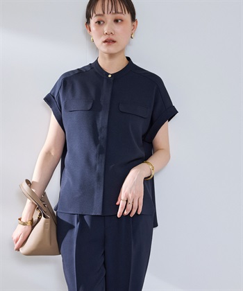 CROSS FUNCTION 《防シワ》サマナチュラリュクス バンドカラーブラウス_subthumb_3