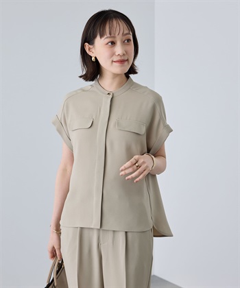 CROSS FUNCTION 《防シワ》サマナチュラリュクス バンドカラーブラウス_subthumb_4