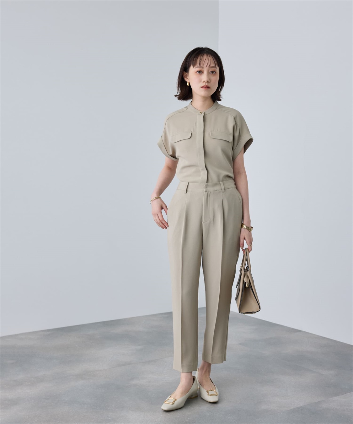 CROSS FUNCTION 《防シワ》サマナチュラリュクス バンドカラーブラウス_sub_9