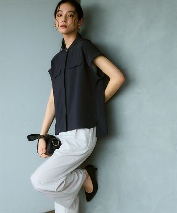 CROSS FUNCTION 《防シワ》サマナチュラリュクス バンドカラーブラウス_subthumb_12