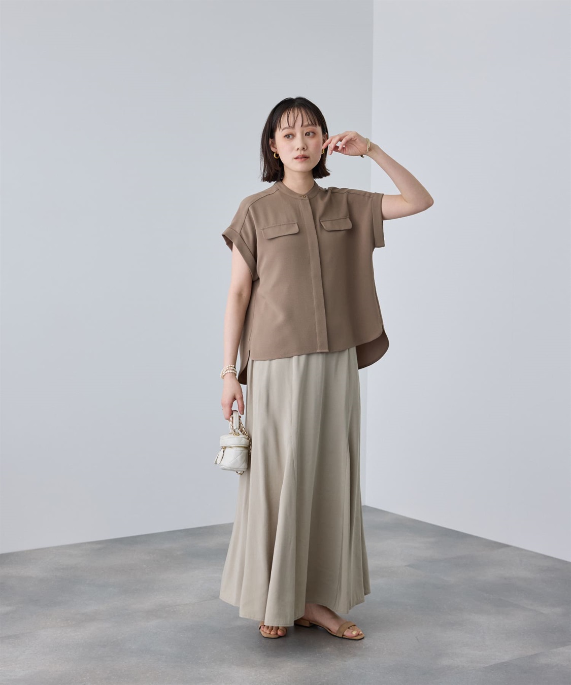 CROSS FUNCTION 《防シワ》サマナチュラリュクス バンドカラーブラウス_sub_21