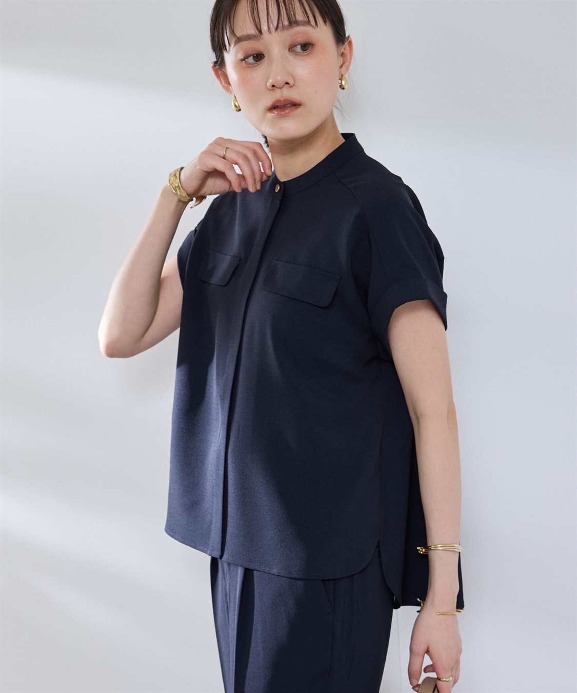 CROSS FUNCTION 《防シワ》サマナチュラリュクス バンドカラーブラウス_sub_23