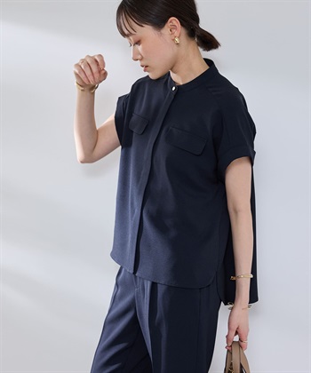 CROSS FUNCTION 《防シワ》サマナチュラリュクス バンドカラーブラウス_subthumb_26