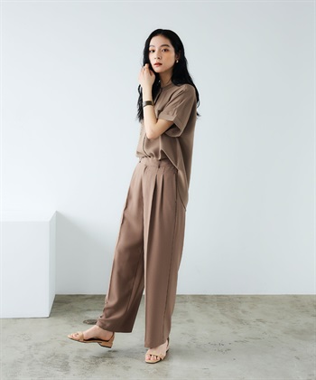 CROSS FUNCTION 《防シワ》サマナチュラリュクス ダブルポケットバンドカラーブラウス_subthumb_11