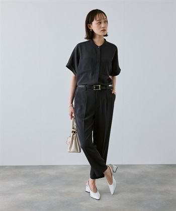 CROSS FUNCTION 《防シワ》サマナチュラリュクス ダブルポケットバンドカラーブラウス_subthumb_14