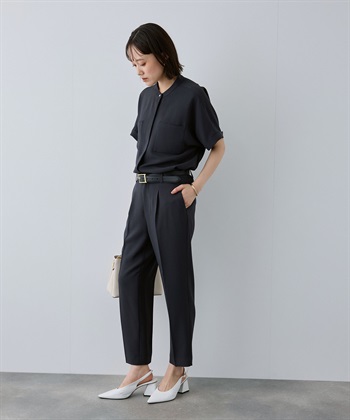 CROSS FUNCTION 《防シワ》サマナチュラリュクス ダブルポケットバンドカラーブラウス_subthumb_15