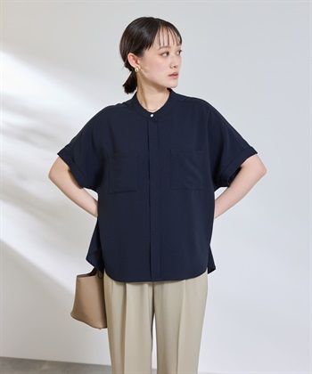 CROSS FUNCTION 《防シワ》サマナチュラリュクス ダブルポケットバンドカラーブラウス_subthumb_24