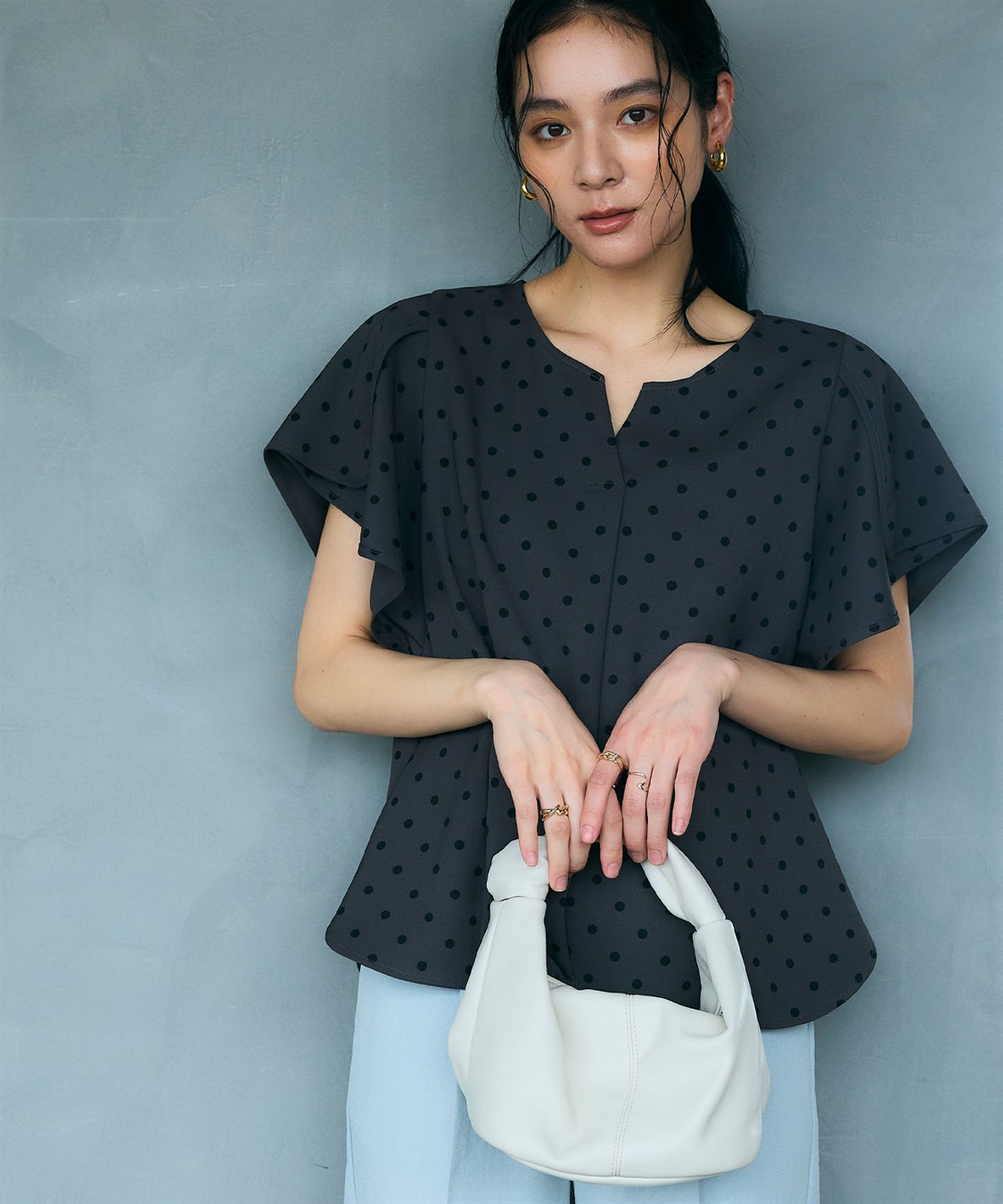 CROSS FUNCTION 《防シワ》サマナチュラリュクス フレアスリーブブラウス_sub_4