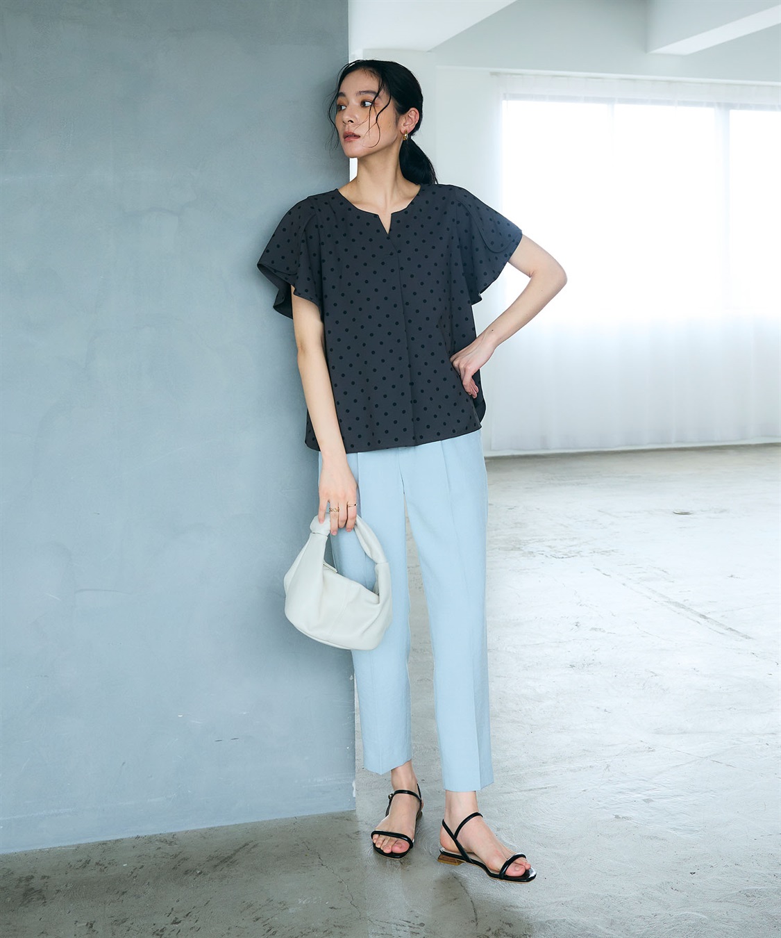 CROSS FUNCTION 《防シワ》サマナチュラリュクス フレアスリーブブラウス_sub_6