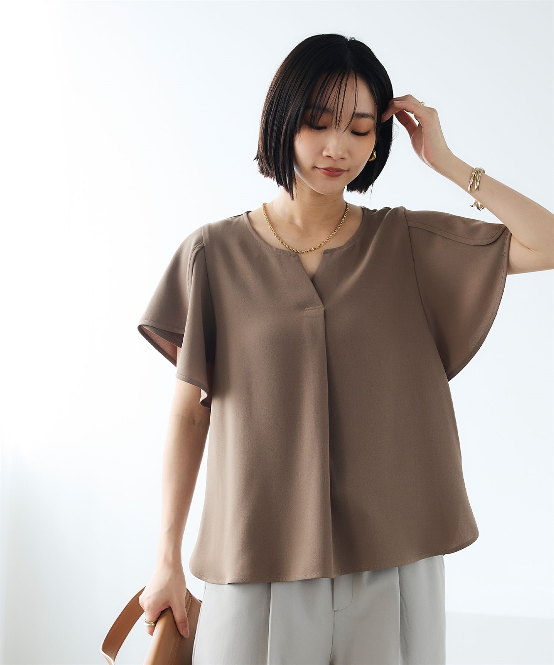 CROSS FUNCTION 《防シワ》サマナチュラリュクス フレアスリーブブラウス_sub_9