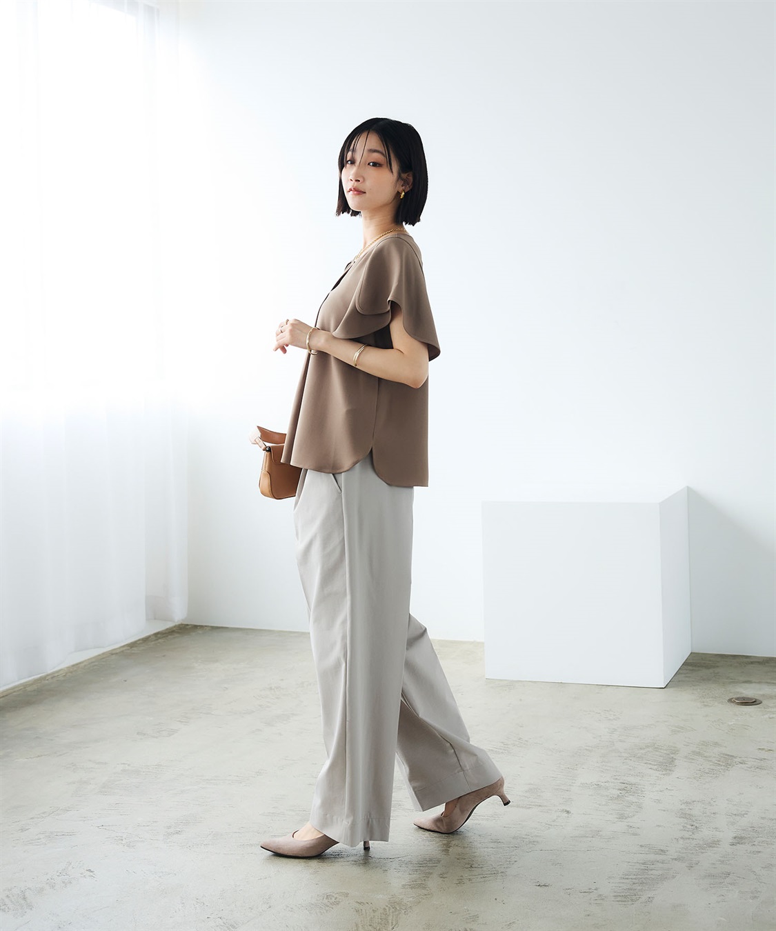 CROSS FUNCTION 《防シワ》サマナチュラリュクス フレアスリーブブラウス_sub_16