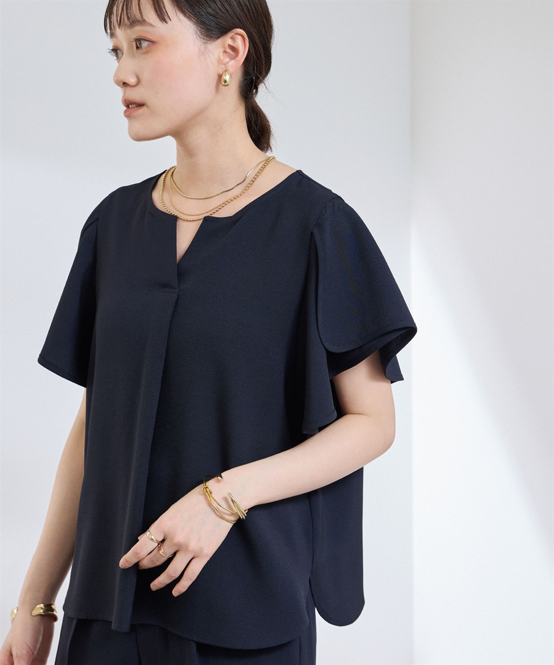 CROSS FUNCTION 《防シワ》サマナチュラリュクス フレアスリーブブラウス_sub_19