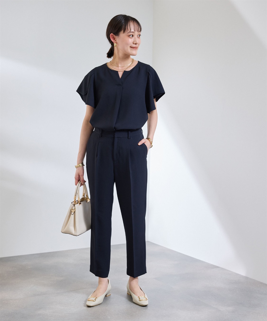 CROSS FUNCTION 《防シワ》サマナチュラリュクス フレアスリーブブラウス_sub_24