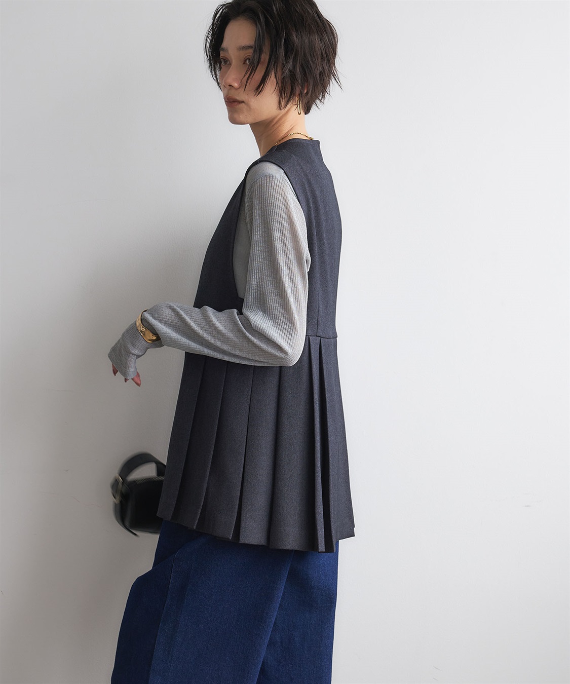 CROSS FUNCTION 《シワ軽減》サマナチュラ ウールライクプリーツジレ_sub_30