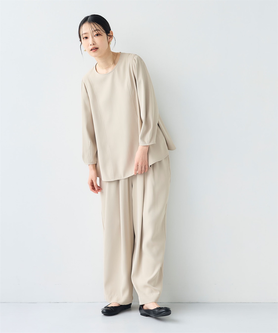 CROSS FUNCTION 《シワになりにくい》サマ美え バックサテンツイルワイドイージーパンツ_sub_14