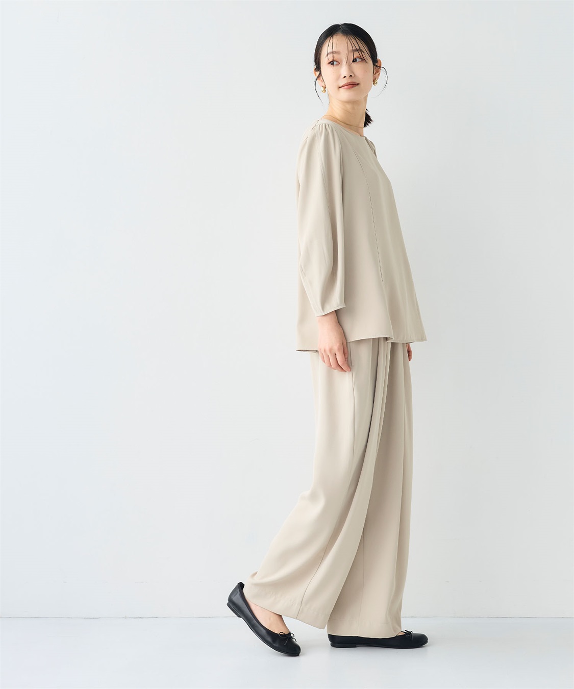 CROSS FUNCTION 《シワになりにくい》サマ美え バックサテンツイルワイドイージーパンツ_sub_16