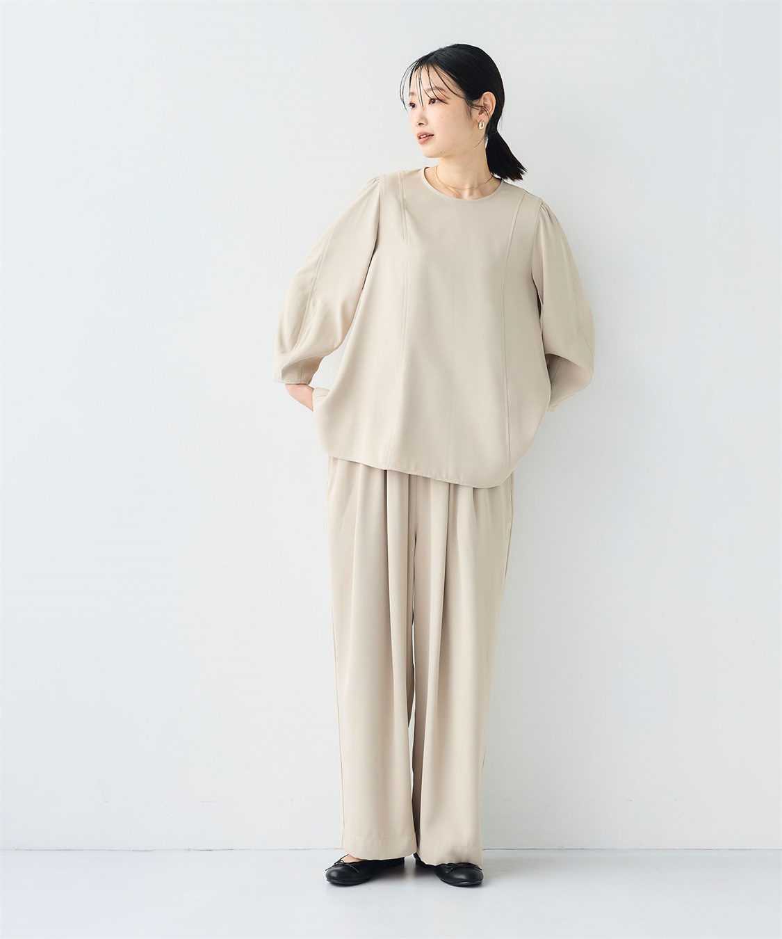 CROSS FUNCTION 《シワになりにくい》サマ美え バックサテンツイルワイドイージーパンツ_sub_18