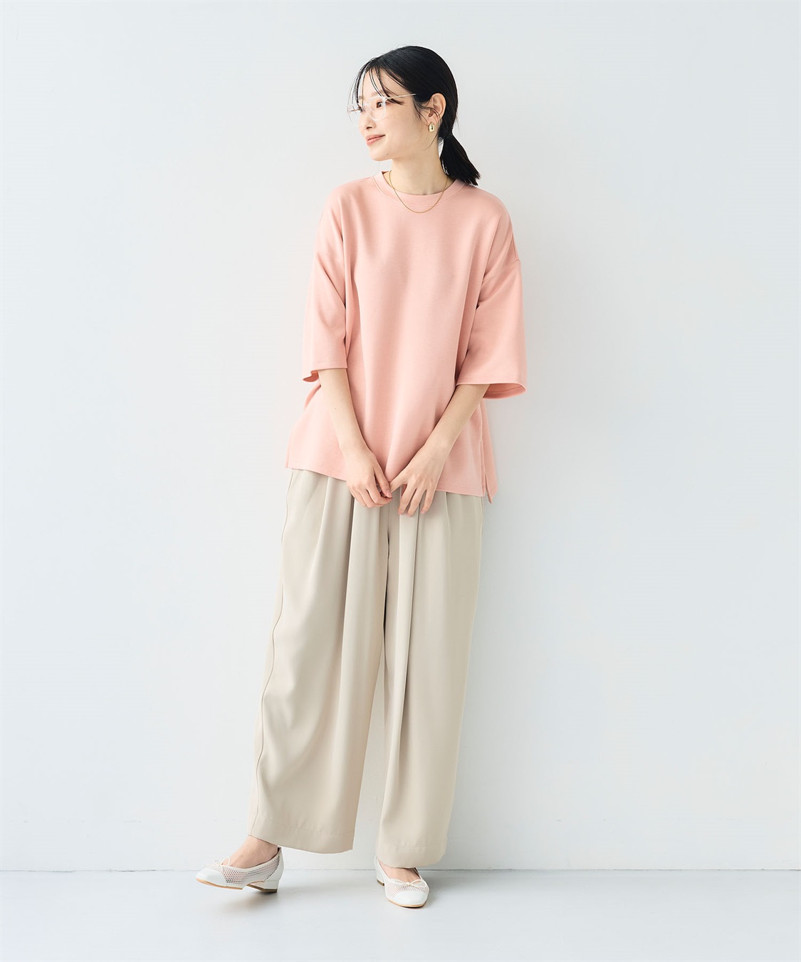 CROSS FUNCTION 《シワになりにくい》サマ美え バックサテンツイルワイドイージーパンツ_sub_21