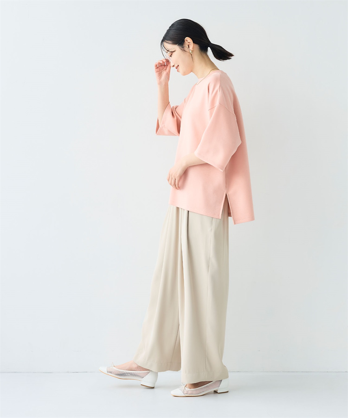 CROSS FUNCTION 《シワになりにくい》サマ美え バックサテンツイルワイドイージーパンツ_sub_22