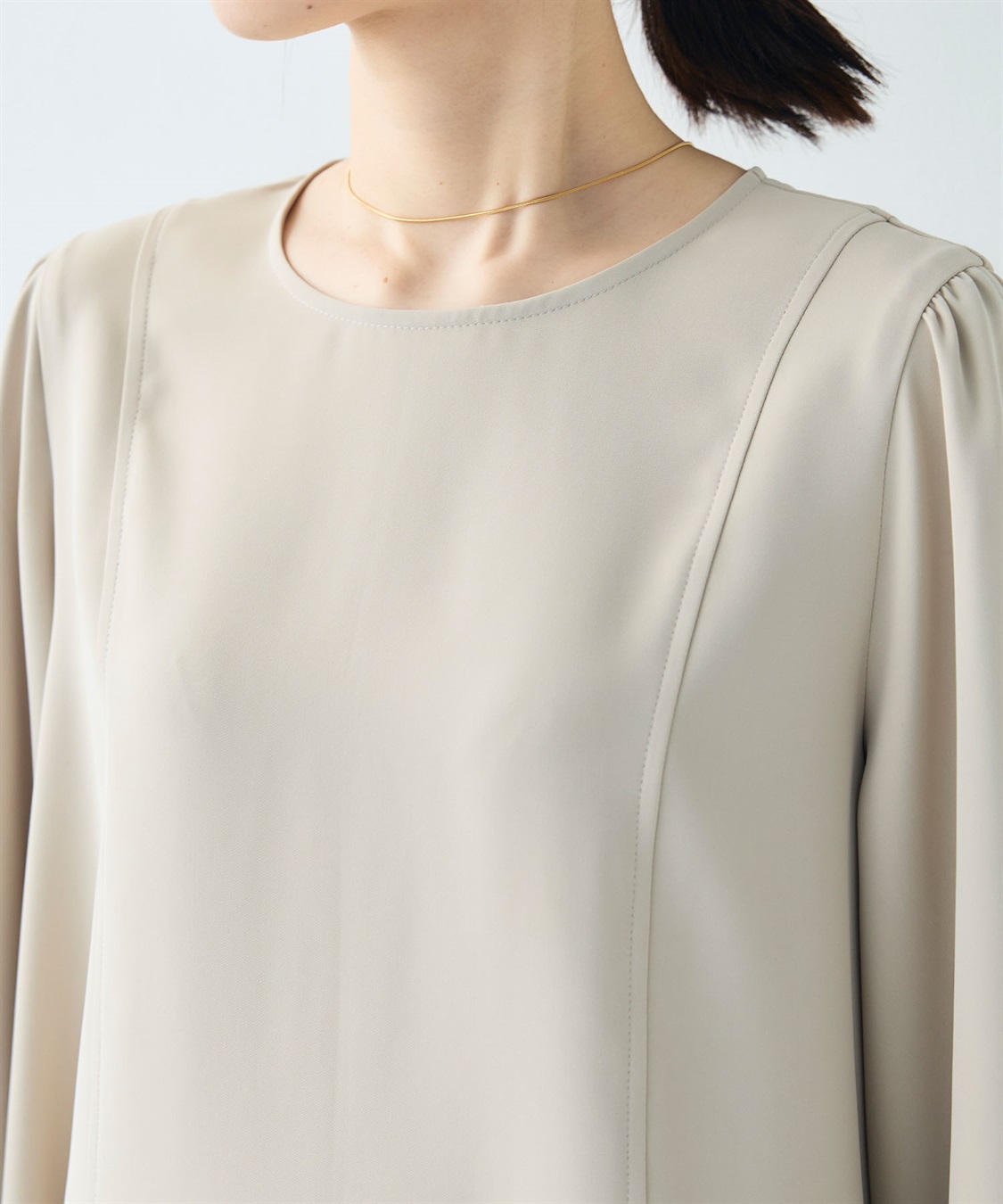 CROSS FUNCTION 《シワになりにくい》サマ美え バックサテンツイルパフブラウス_sub_5