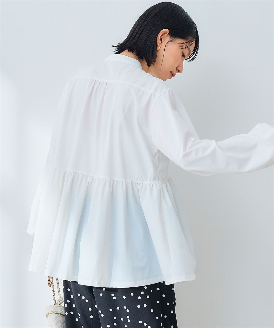 CROSS FUNCTION 《UV》エブ楽 ラッシュガードギャザーペプラムブラウス_sub_4