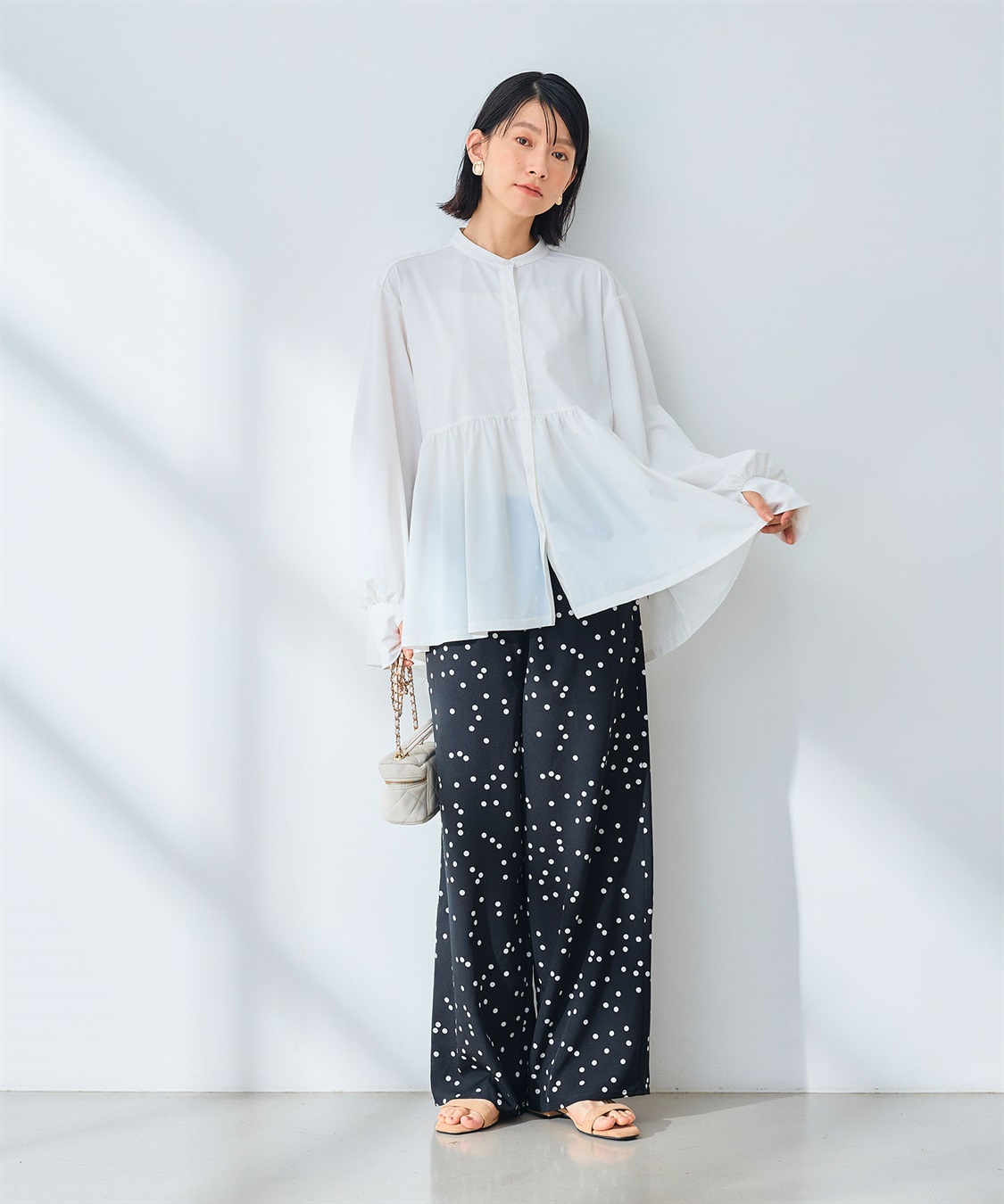 CROSS FUNCTION 《UV》エブ楽 ラッシュガードギャザーペプラムブラウス_sub_5