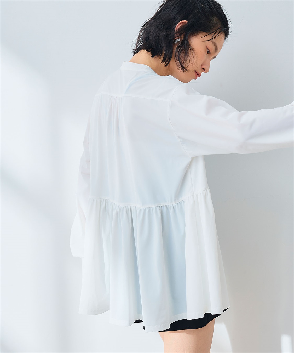 CROSS FUNCTION 《UV》エブ楽 ラッシュガードギャザーペプラムブラウス_sub_11