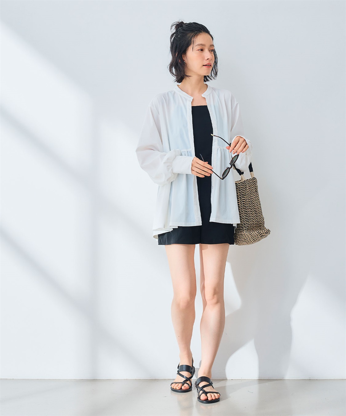 CROSS FUNCTION 《UV》エブ楽 ラッシュガードギャザーペプラムブラウス_sub_13