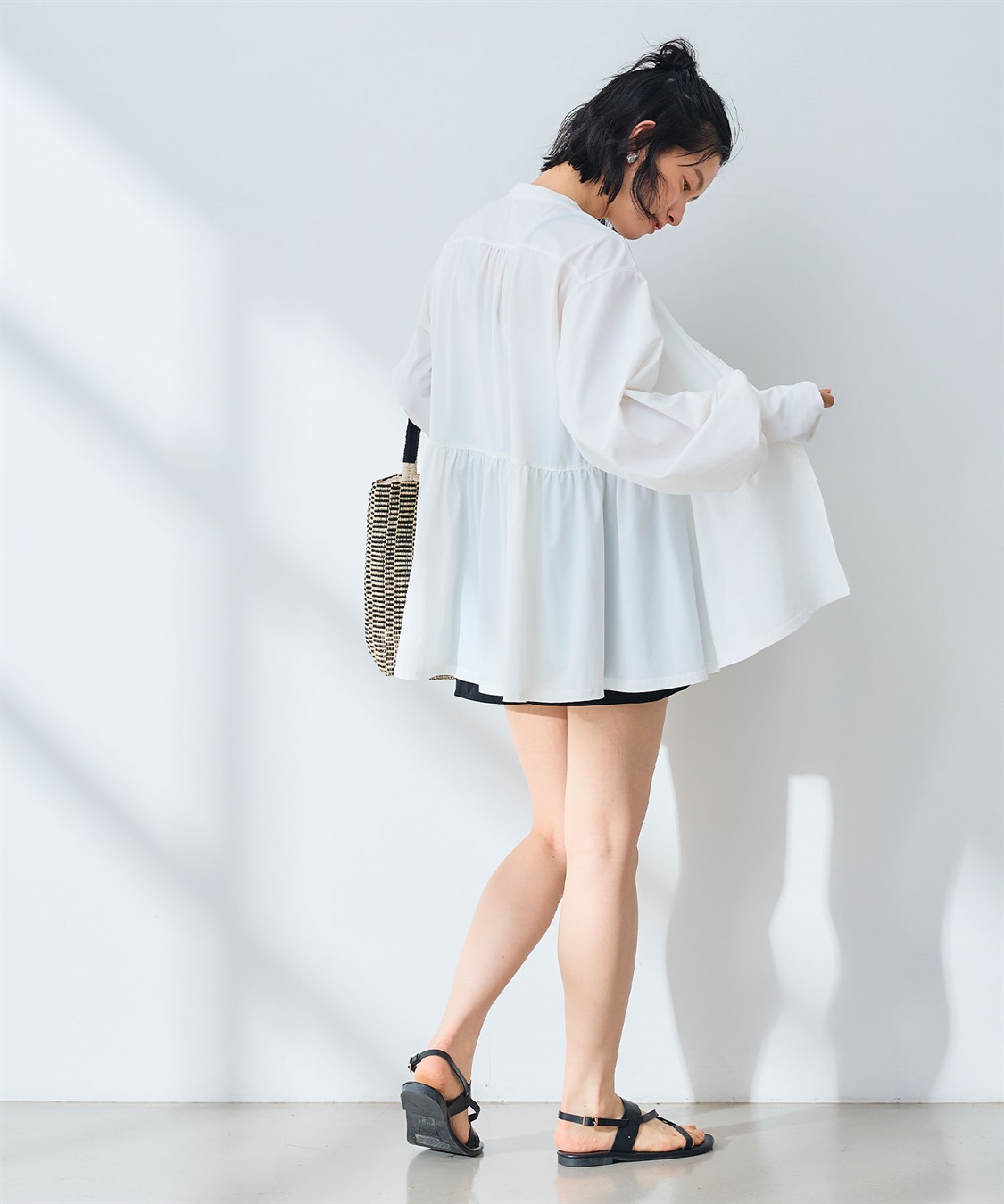 CROSS FUNCTION 《UV》エブ楽 ラッシュガードギャザーペプラムブラウス_sub_14