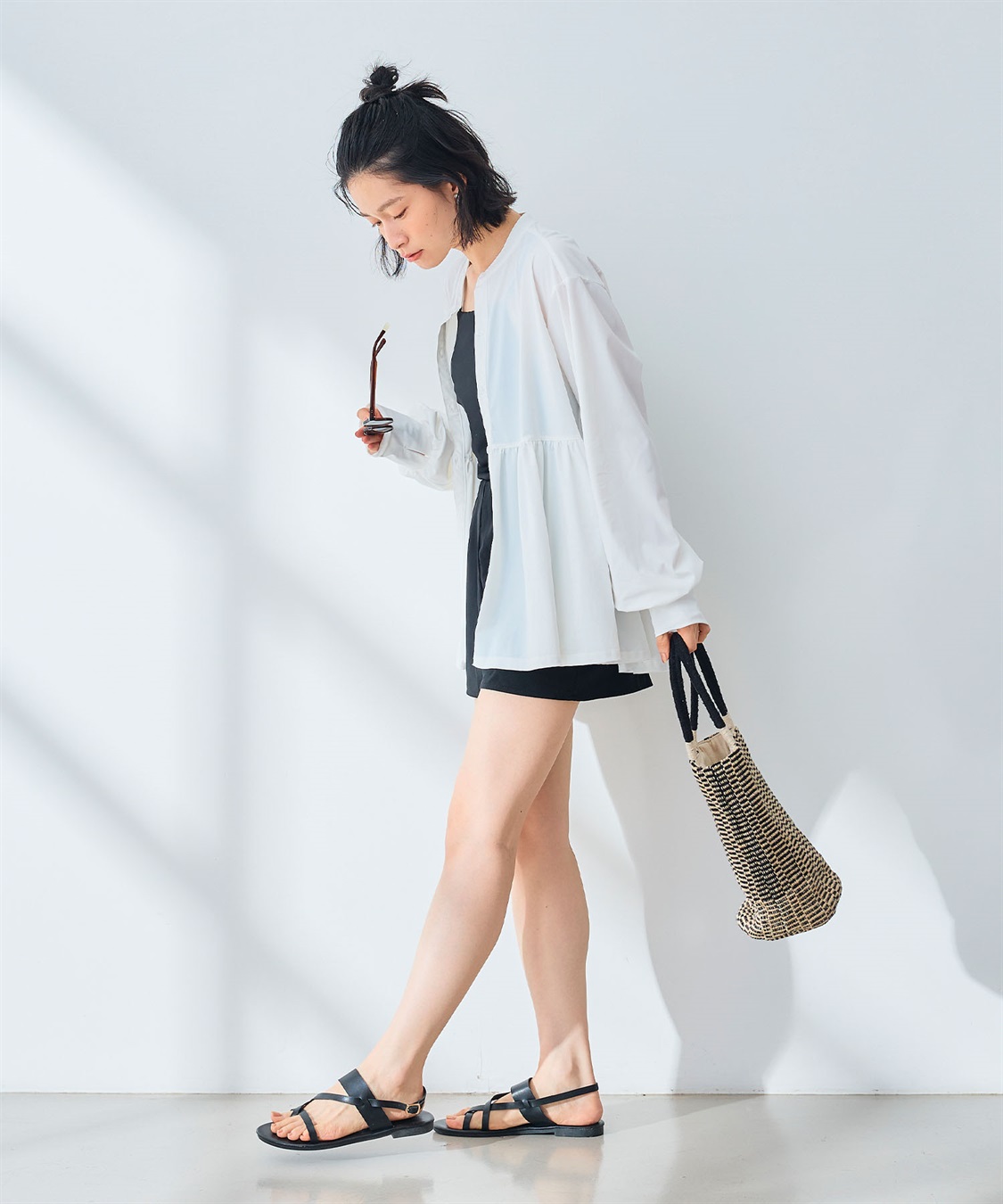 CROSS FUNCTION 《UV》エブ楽 ラッシュガードギャザーペプラムブラウス_sub_15