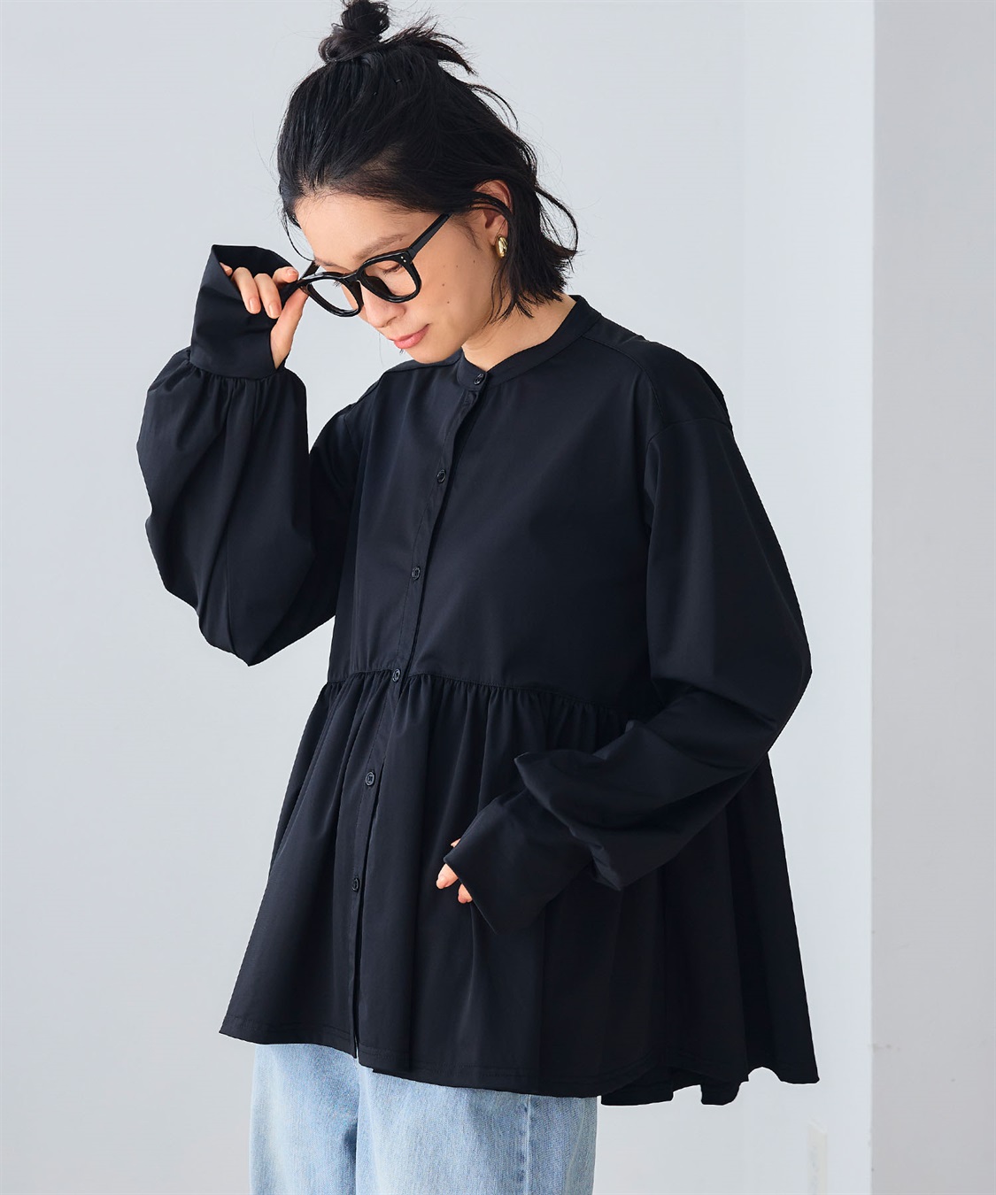 CROSS FUNCTION 《UV》エブ楽 ラッシュガードギャザーペプラムブラウス_sub_18