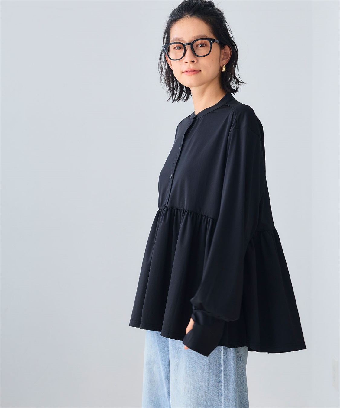 CROSS FUNCTION 《UV》エブ楽 ラッシュガードギャザーペプラムブラウス_sub_19