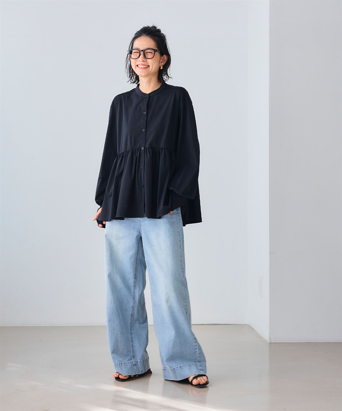 CROSS FUNCTION 《UV》エブ楽 ラッシュガードギャザーペプラムブラウス_sub_20