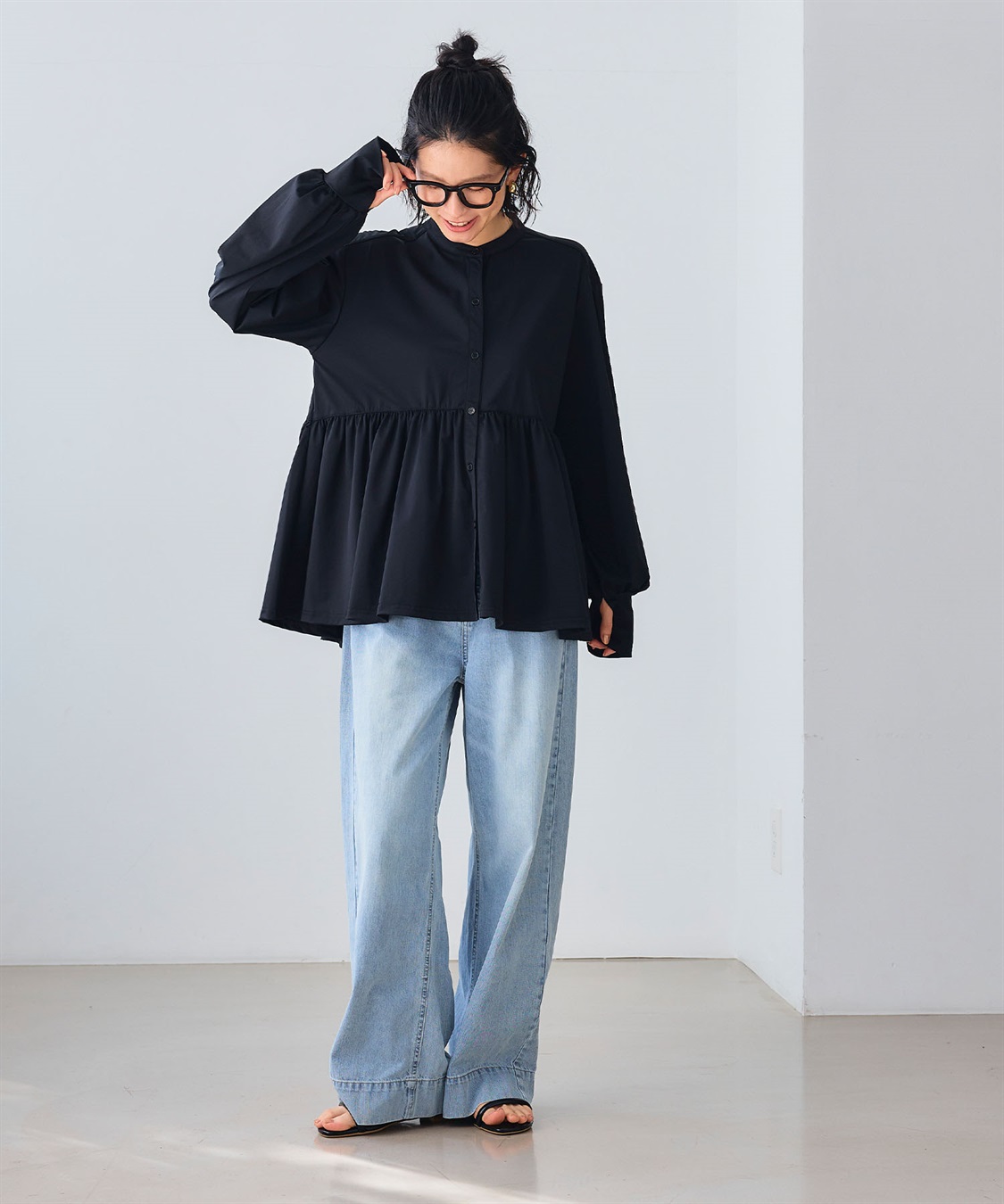 CROSS FUNCTION 《UV》エブ楽 ラッシュガードギャザーペプラムブラウス_sub_21