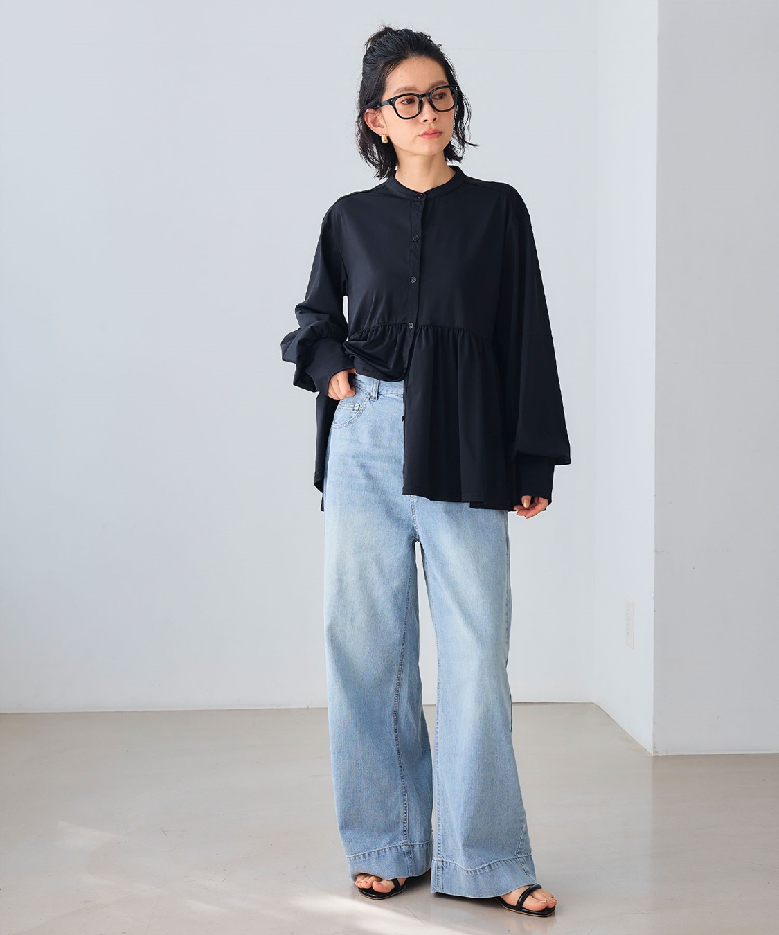 CROSS FUNCTION 《UV》エブ楽 ラッシュガードギャザーペプラムブラウス_sub_23