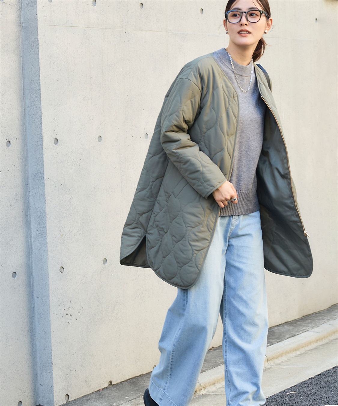 CROSS FUNCTION 《撥水》エブ楽 ノーカラーキルティングコート_sub_15