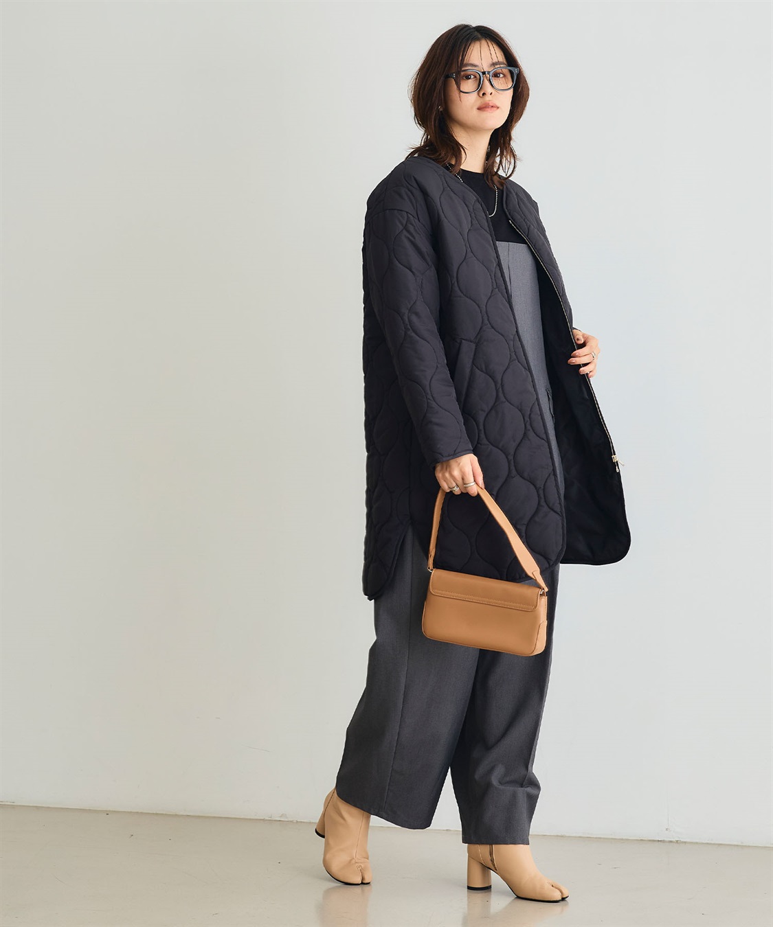 CROSS FUNCTION 《撥水》エブ楽 ノーカラーキルティングコート_sub_20