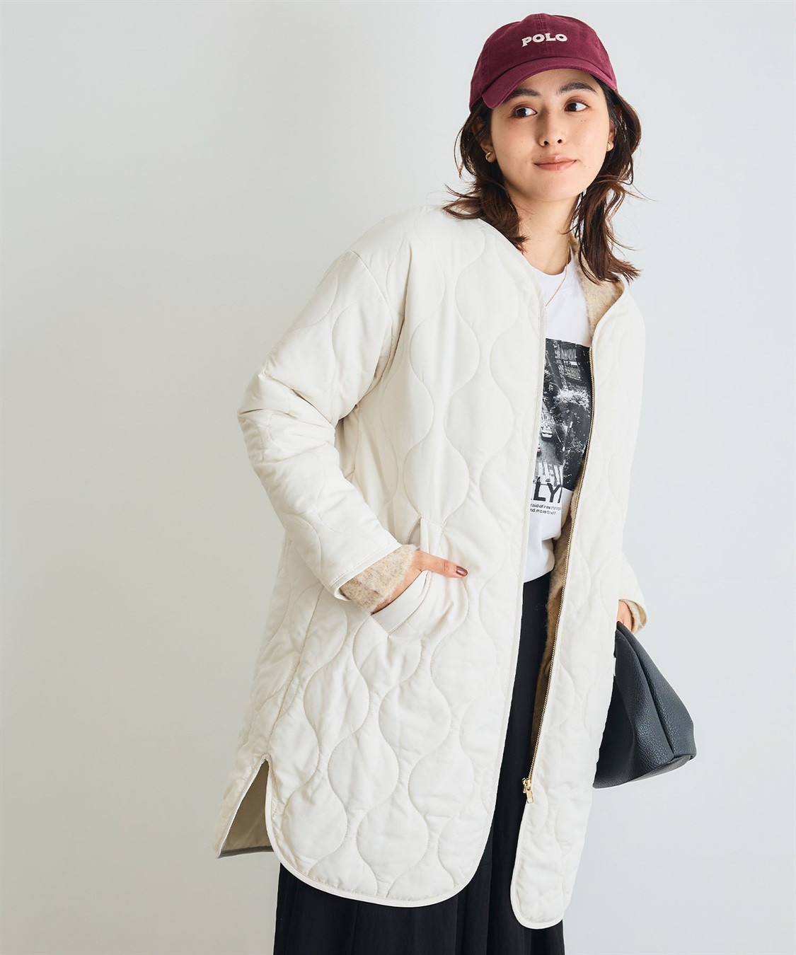 CROSS FUNCTION 《撥水》エブ楽 ノーカラーキルティングコート_sub_21