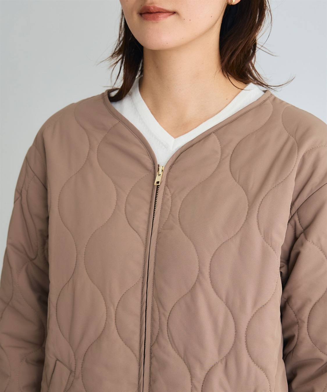 CROSS FUNCTION 《撥水》エブ楽 ノーカラーキルティングコート_sub_26